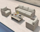 PURPLE LEAF Sanori L-Shaped Patio Couch Set Modular Sofa with Beige Cushions for Backyard