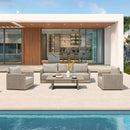 PURPLE LEAF Sanori Classical with Table Beige Patio Conversation Set with Cushions for Poolside