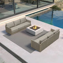 PURPLE LEAF Sanori Classical without Table Beige Patio Conversation Set with Cushions for Deck