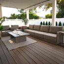 PURPLE LEAF Sanori Classical with Table Beige Patio Conversation Set with Cushions for Poolside