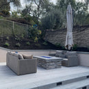 PURPLE LEAF Sanori Classical without Table Beige Patio Conversation Set with Cushions for Deck