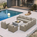 PURPLE LEAF Sanori Classical without Table Beige Patio Conversation Set with Cushions for Deck