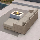 PURPLE LEAF Sanori L-Shaped Patio Couch Set Modular Sofa with Beige Cushions for Backyard