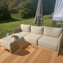 PURPLE LEAF Sanori L-Shaped Patio Couch Set Modular Sofa with Beige Cushions for Backyard