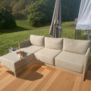 PURPLE LEAF Sanori L-Shaped Patio Couch Set Modular Sofa with Beige Cushions for Backyard