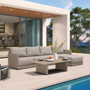PURPLE LEAF Sanori L-Shaped Patio Couch Set Modular Sofa with Beige Cushions for Backyard