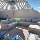 PURPLE LEAF Sanori L-Shaped Patio Couch Set Modular Sofa with Beige Cushions for Backyard