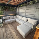 PURPLE LEAF Sanori L-Shaped Patio Couch Set Modular Sofa with Beige Cushions for Backyard