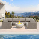 PURPLE LEAF Sanori U-Shaped Patio Couch Set Modular Sofa with Beige Cushions for Balcony