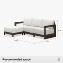 PURPLE LEAF Caesar L-shaped Patio Conversation Set with Bronze Cushion Pillows and Ottoman Couch for Backyard Porch