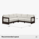 PURPLE LEAF Caesar L-shaped Patio Conversation Set with Bronze Cushion Pillows and Ottoman Couch for Backyard Porch