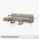 PURPLE LEAF Caesar L-shaped Patio Conversation Set with Khaki Cushion Pillows and Ottoman Couch for Backyard Porch