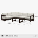 PURPLE LEAF Caesar L-shaped Patio Conversation Set with Bronze Cushion Pillows and Ottoman Couch for Backyard Porch