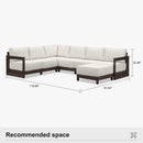 PURPLE LEAF Caesar U-Shaped Patio Conversation Set with Bronze Cushion Pillows and Ottoman Couch for Patio Backyard