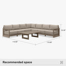 PURPLE LEAF Caesar L-shaped Patio Conversation Set with Khaki Cushion Pillows and Ottoman Couch for Backyard Porch