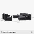 PURPLE LEAF Caesar Enclosed Patio Conversation Set with Grey Cushion Pillows and Ottoman for Porch Garden