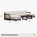 PURPLE LEAF Caesar U-Shaped Patio Conversation Set with Bronze Cushion Pillows and Ottoman Couch for Patio Backyard