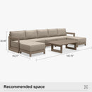 PURPLE LEAF Caesar U-Shaped Patio Conversation Set with Khaki Cushion Pillows and Ottoman Couch for Patio Backyard