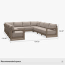 PURPLE LEAF Caesar U-Shaped Patio Conversation Set with Khaki Cushion Pillows and Ottoman Couch for Patio Backyard