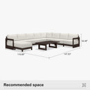PURPLE LEAF Caesar U-Shaped Patio Conversation Set with Bronze Cushion Pillows and Ottoman Couch for Patio Backyard