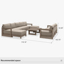 PURPLE LEAF Caesar Enclosed Patio Conversation Set with Khaki Cushion Pillows and Ottoman for Porch Garden