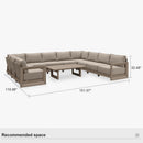 PURPLE LEAF Caesar U-Shaped Patio Conversation Set with Khaki Cushion Pillows and Ottoman Couch for Patio Backyard
