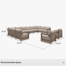 PURPLE LEAF Caesar Enclosed Patio Conversation Set with Khaki Cushion Pillows and Ottoman for Porch Garden
