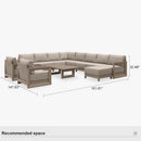 PURPLE LEAF Caesar Enclosed Patio Conversation Set with Khaki Cushion Pillows and Ottoman for Porch Garden