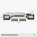 PURPLE LEAF Caesar Enclosed Patio Conversation Set with Bronze Cushion Pillows and Ottoman for Porch Garden