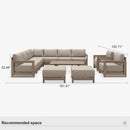 PURPLE LEAF Caesar Enclosed Patio Conversation Set with Khaki Cushion Pillows and Ottoman for Porch Garden