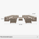 PURPLE LEAF Caesar Enclosed Patio Conversation Set with Khaki Cushion Pillows and Ottoman for Porch Garden