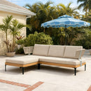 PURPLE LEAF Sicilia L-Shaped Modular Outdoor Sectional with Oatmeal Greige Cushions Flexible Layout for Garden Poolside