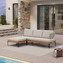 PURPLE LEAF Sicilia L-Shaped Modular Outdoor Sectional with Oatmeal Greige Cushions Flexible Layout for Garden Poolside