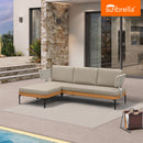 PURPLE LEAF Sicilia L-Shaped Modular Outdoor Sectional with Sunbrella Taupe Cushions Flexible Layout for Modern Patio Corner Lounge