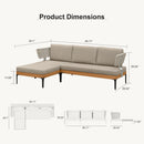 PURPLE LEAF Sicilia L-Shaped Modular Outdoor Sectional with Sunbrella Taupe Cushions Flexible Layout for Modern Patio Corner Lounge