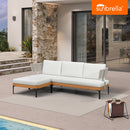 PURPLE LEAF Sicilia L-Shaped Modular Outdoor Sectional with Sunbrella White Cushions Flexible Layout for Minimalist Modern Patio