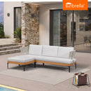 PURPLE LEAF Sicilia L-Shaped Modular Outdoor Sectional with Sunbrella White Cushions Flexible Layout for Minimalist Modern Patio