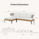 PURPLE LEAF Sicilia L-Shaped Modular Outdoor Sectional with Sunbrella White Cushions Flexible Layout for Minimalist Modern Patio