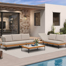 PURPLE LEAF Sicilia L-Shaped Modular Outdoor Sectional with Oatmeal Greige Cushions Flexible Layout for Garden Poolside