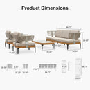 PURPLE LEAF Sicilia L-Shaped Modular Outdoor Sectional with Oatmeal Greige Cushions Flexible Layout for Garden Poolside