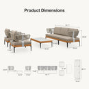PURPLE LEAF Sicilia Classical Modular Outdoor Sectional with Sunbrella Taupe Cushions Flexible Layout for Hotel-Inspired Outdoor Lounge