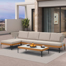 PURPLE LEAF Sicilia L-Shaped Modular Outdoor Sectional with Oatmeal Greige Cushions Flexible Layout for Garden Poolside
