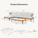 PURPLE LEAF Sicilia L-Shaped Modular Outdoor Sectional with Sunbrella White Cushions Flexible Layout for Minimalist Modern Patio