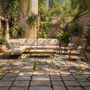 PURPLE LEAF Sicilia Classical Modular Outdoor Sectional with Oatmeal Greige Cushions Flexible Layout for Commercial Spaces