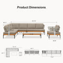 PURPLE LEAF Sicilia Classical Modular Outdoor Sectional with Sunbrella Taupe Cushions Flexible Layout for Hotel-Inspired Outdoor Lounge
