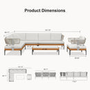 PURPLE LEAF Sicilia Classical Modular Outdoor Sectional with Sunbrella White Cushions Flexible Layout for Boutique Hotel Style Patio