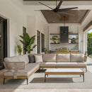 PURPLE LEAF Sicilia L-Shaped Modular Outdoor Sectional with Oatmeal Greige Cushions Flexible Layout for Garden Poolside