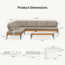 PURPLE LEAF Sicilia L-Shaped Modular Outdoor Sectional with Sunbrella Taupe Cushions Flexible Layout for Modern Patio Corner Lounge