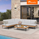 PURPLE LEAF Sicilia L-Shaped Modular Outdoor Sectional with Sunbrella White Cushions Flexible Layout for Minimalist Modern Patio