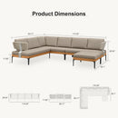 PURPLE LEAF Sicilia L-Shaped Modular Outdoor Sectional with Sunbrella Taupe Cushions Flexible Layout for Modern Patio Corner Lounge